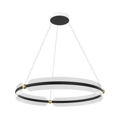 Luminosa Lighting Luminosa Faris Led Pendant Ceiling Light BlackGold 3000K Warm White from B&Q