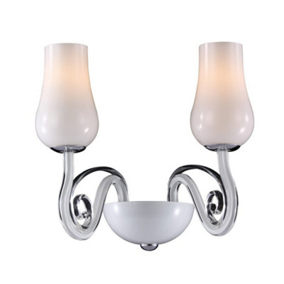 B&Q -  Luminosa Modern Wall Lamp White 2 Light E14