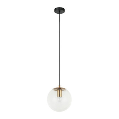 Luminosa Lighting Luminosa Sarpo 20Cm Globe Pendant Ceiling Light Brass from B&Q
