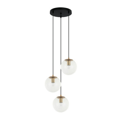 Luminosa Lighting Luminosa Sarpo Cluster Pendant Ceiling Light Brass 3Xe27 from B&Q