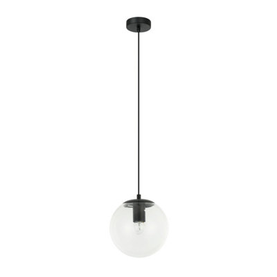 Luminosa Lighting Luminosa Sarpo 20Cm Globe Pendant Ceiling Light Black from B&Q