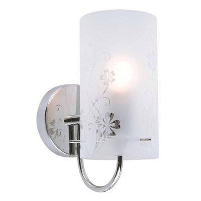 B&Q -  Luminosa Modern Wall Lamp Chrome 1 Light With Matt ShadeE27
