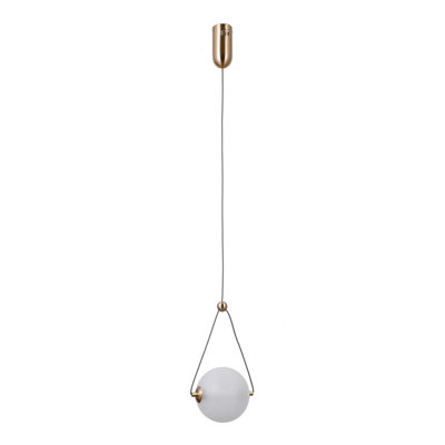 Luminosa Lighting Luminosa Rastia 15Cm Globe Pendant Ceiling Light Gold Opal Shade 3000K Warm White from B&Q