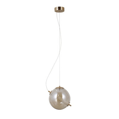 Luminosa Lighting Luminosa Nola Globe Pendant Ceiling Light Gold 3000K Warm White from B&Q