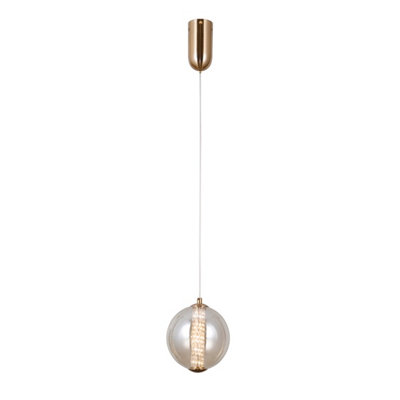 Luminosa Lighting Luminosa Butero 15Cm Globe Pendant Ceiling Light Gold 3000K Warm White from B&Q