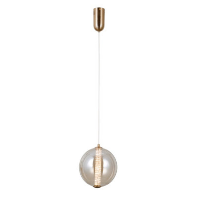 Luminosa Lighting Luminosa Butero 20Cm Globe Pendant Ceiling Light Gold 3000K Warm White from B&Q