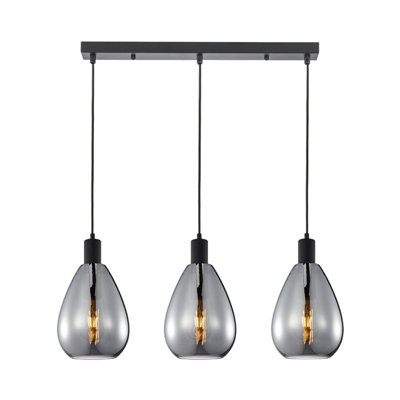 Luminosa Lighting Luminosa Zulo Bar Pendant Ceiling Light Black 3Xe27 from B&Q