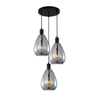 Luminosa Lighting Luminosa Zulo Cluster Pendant Ceiling Light Black 3Xe27 from B&Q