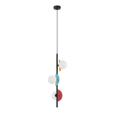 Luminosa Lighting Luminosa Nauti Pendant Ceiling Light BlueOrangePink 3Xg9 from B&Q