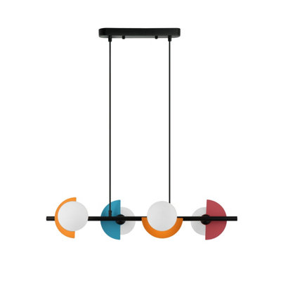 Luminosa Lighting Luminosa Nauti Bar Pendant Ceiling Light BlueOrangePink 4Xg9 from B&Q