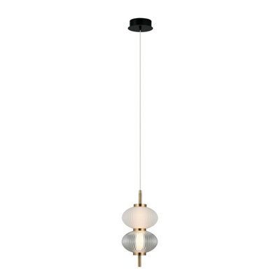 Luminosa Lighting Luminosa Testa Twin Slim Pendant Ceiling Light BlackWhite 3000K Warm White from B&Q