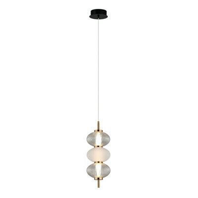 Luminosa Lighting Luminosa Testa Triple Slim Pendant Ceiling Light BlackWhite 3000K Warm White from B&Q