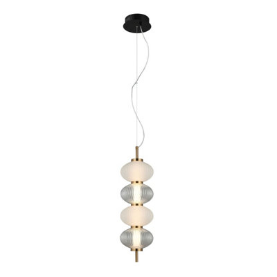 Luminosa Lighting Luminosa Testa Slim Pendant Ceiling Light BlackWhite 3000K Warm White 4Xled from B&Q