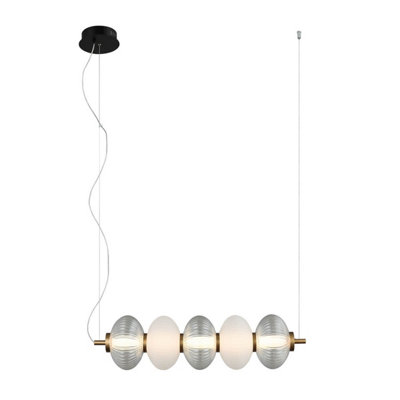 Luminosa Lighting Luminosa Testa Bar Pendant Ceiling Light BlackWhite 3000K Warm White from B&Q