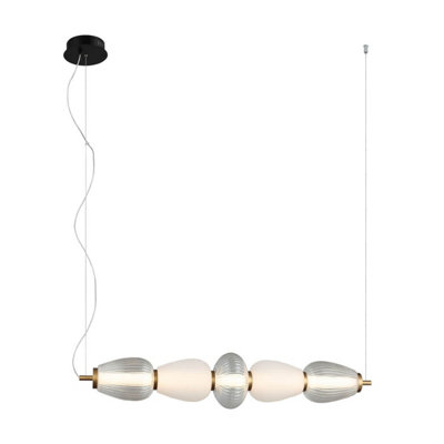 Luminosa Lighting Luminosa Gastel Bar Pendant Ceiling Light BlackWhite 3000K Warm White from B&Q
