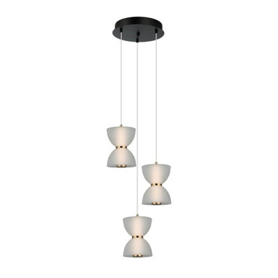 Luminosa Lighting Luminosa Tica Cluster Pendant Ceiling Light BlackWhite 3000K Warm White 3Xled from B&Q