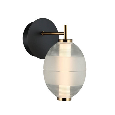 Luminosa Lighting Luminosa Rinot Wall Lamp BlackWhite 3000K Warm White from B&Q