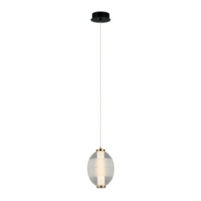 Luminosa Lighting Luminosa Rinot Slim Pendant Ceiling Light BlackWhite 3000K Warm White from B&Q