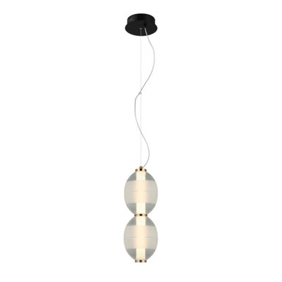 Luminosa Lighting Luminosa Rinot Twin Slim Pendant Ceiling Light BlackWhite 3000K Warm White from B&Q
