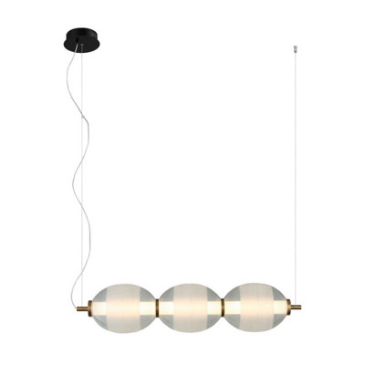 Luminosa Lighting Luminosa Rinot Triple Bar Pendant Ceiling Light BlackWhite 3000K Warm White from B&Q