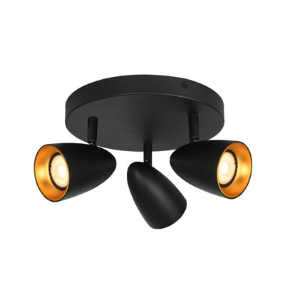 Luminosa Lighting Luminosa Tino Ceiling Spotlight Clusters BlackGold 3Xgu10 from B&Q