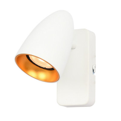 Luminosa Lighting Luminosa Tino Wall Single Spotlight WhiteGold from B&Q
