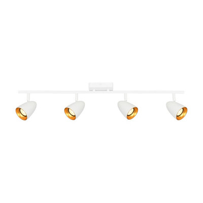 Luminosa Lighting Luminosa Tino Ceiling Spotlight Bar WhiteGold 4Xgu10 from B&Q