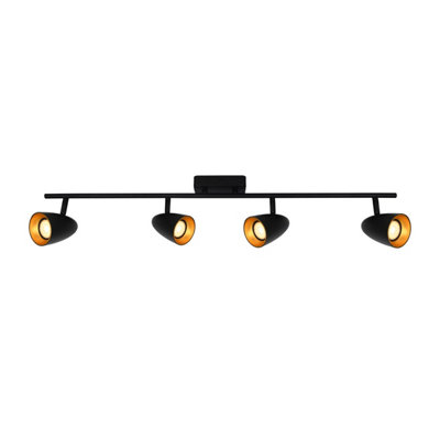 Luminosa Lighting Luminosa Tino Ceiling Spotlight Bar BlackGold 4Xgu10 from B&Q
