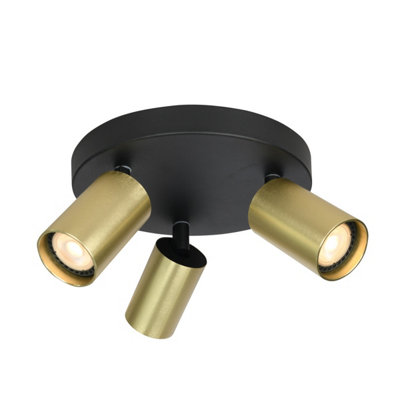 Luminosa Lighting Luminosa Nesto Ceiling Spotlight Clusters BlackBrass 3Xgu10 from B&Q