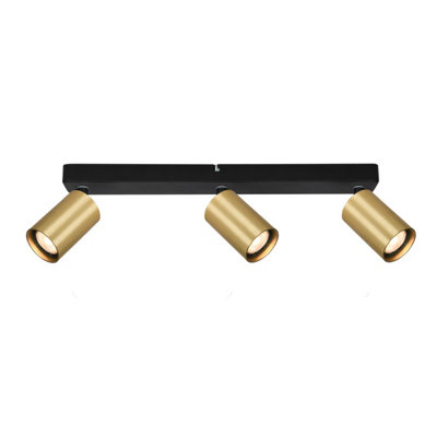 Luminosa Lighting Luminosa Nesto Ceiling Spotlight Bar BlackBrass 3Xgu10 from B&Q