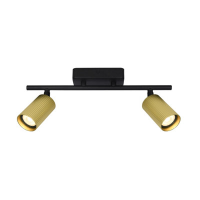 Luminosa Lighting Luminosa Tris Twin Ceiling Spotlight BlackGold 2Xgu10 from B&Q