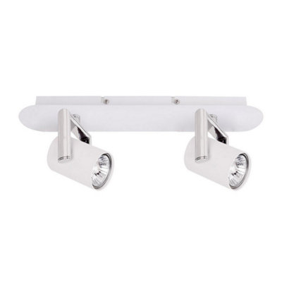 Luminosa Lighting Luminosa Modern Spotlights White 2 Light  With White Matt Shade LedGu10 from B&Q
