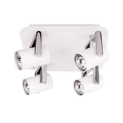 Luminosa Lighting Luminosa Modern Spotlights White 4 Light  With White Matt Shade LedGu10 from B&Q