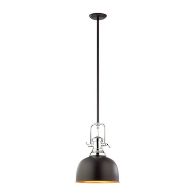 Luminosa Lighting Luminosa Laredo IndustrialRetro 1 Light Dome Pendant Ceiling LightE27 from B&Q