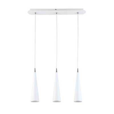 Netlighting Unisex White Modern Hanging Pendant Light With Shade Led Gu10 Size 3 - Image 3