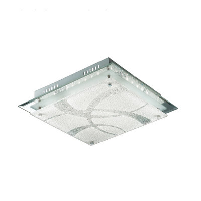 Luminosa Lighting Luminosa Orlando Classic 1 Light Patterned Glass Flush Ceiling Light Led3000K