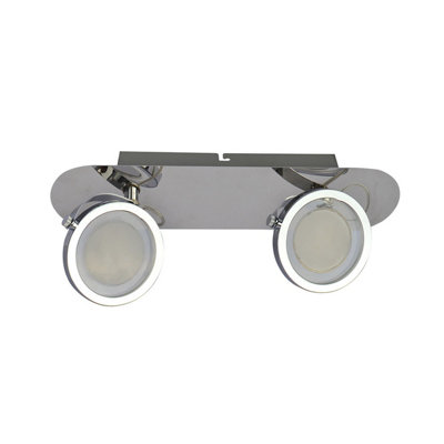 B&Q -  Luminosa Alessio Led Semi Flush Ceiling Light Chrome 3000K Warm White 2Xled