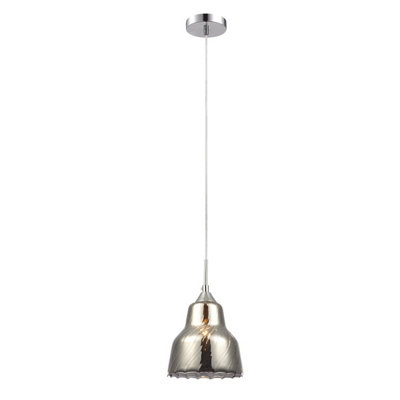 Luminosa Lighting Luminosa Slizza Dome Pendant Ceiling Light Chrome from B&Q