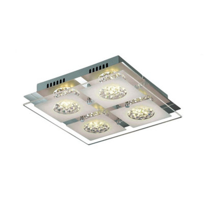 Luminosa Ing Luminosa Modern Led Flush Ceiling Chrome, Warm 3000K 1280Lm Light/White