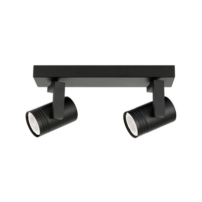 Luminosa Lighting Black Luminosa Spiela Modern Twin Ceiling Spotlight, Gu10 12.5Cm