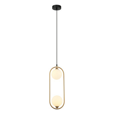 Luminosa Lighting Luminosa Lupus Modern 2 Light Globe Pendant Ceiling LightG9 from B&Q