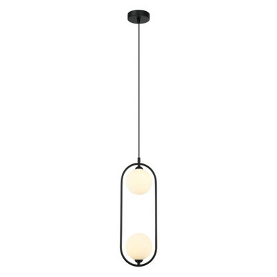 Luminosa Lighting Luminosa Lupus Modern 2 Light Globe Pendant Ceiling LightG9 from B&Q