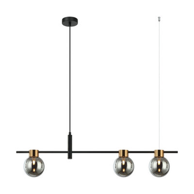 Luminosa Lighting Luminosa Bletter Modern 3 Light Bar Pendant Ceiling LightG9 from B&Q