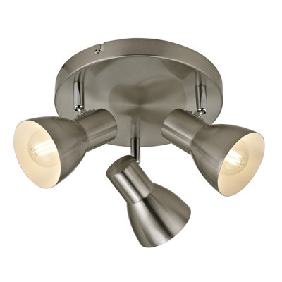 Luminosa Lighting Luminosa Riado Ceiling Spotlight Clusters Satin Nickel 3Xe14 from B&Q