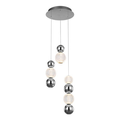 Luminosa Lighting Luminosa Oter Cluster Pendant Ceiling Light Chrome 3000K Warm White 7Xled from B&Q