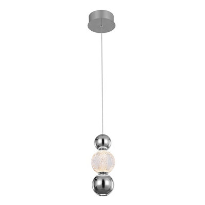 B&Q -  Luminosa Oter Slim Pendant Ceiling Light Chrome 3000K Warm White 2Xled