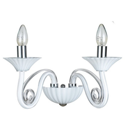 Luminosa Lighting Luminosa Modern Wall Lamp White 2 Light E14 from B&Q