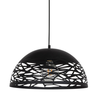 Luminosa Lighting Luminosa Modern Hanging Pendant Black 1 Light E27 from B&Q
