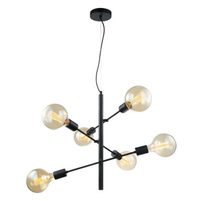 Luminosa Lighting Luminosa Modern Hanging Pendant 6 E27 Black/Light