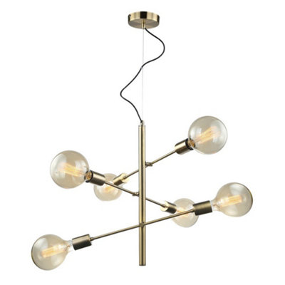 Luminosa Lighting Luminosa Modern Hanging Pendant Antique Bronze 6 Light E27 from B&Q